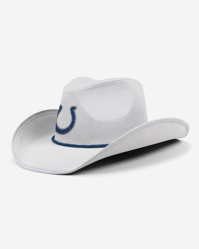 Indianapolis Colts White Rhinestone Logo Cowboy Hat FOCO - FOCO.com