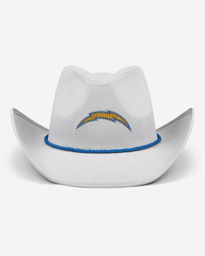 Los Angeles Chargers White Rhinestone Logo Cowboy Hat FOCO - FOCO.com
