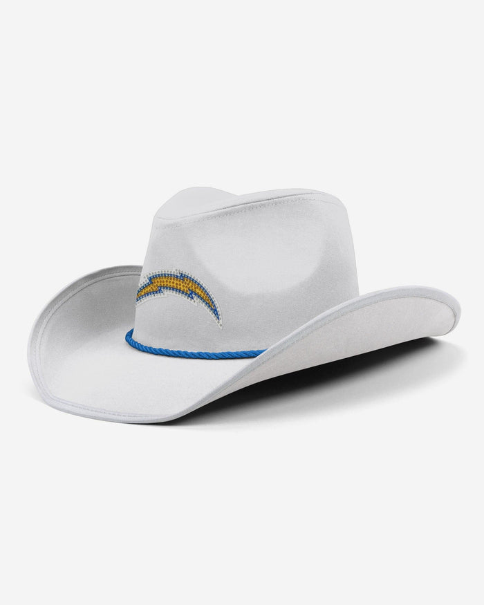 Los Angeles Chargers White Rhinestone Logo Cowboy Hat FOCO - FOCO.com