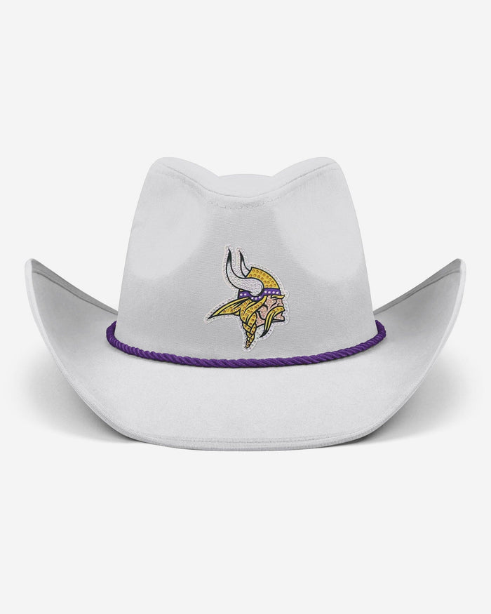 Minnesota Vikings White Rhinestone Logo Cowboy Hat FOCO - FOCO.com