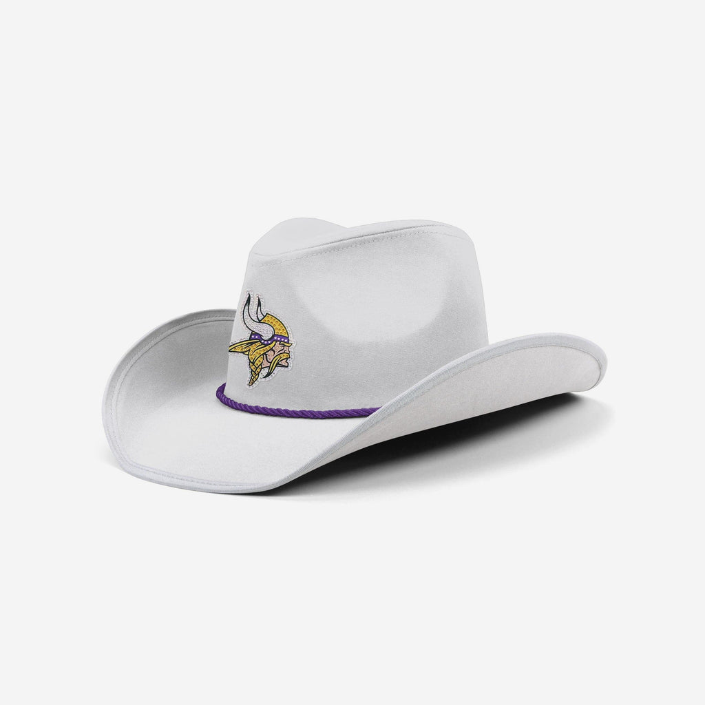 Minnesota Vikings White Rhinestone Logo Cowboy Hat FOCO - FOCO.com