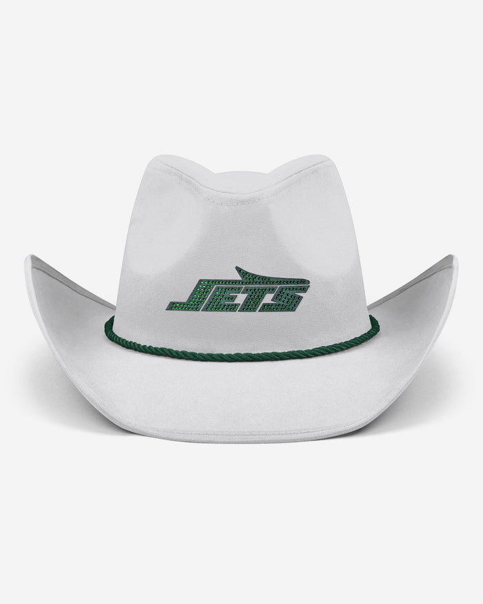 New York Jets White Rhinestone Logo Cowboy Hat FOCO - FOCO.com