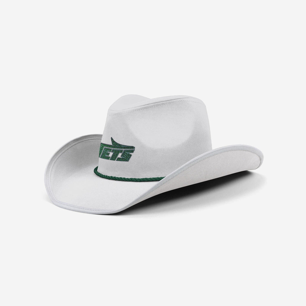 New York Jets White Rhinestone Logo Cowboy Hat FOCO - FOCO.com