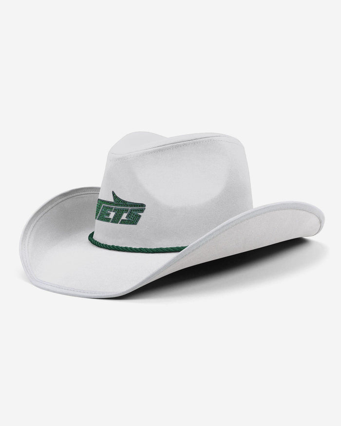 New York Jets White Rhinestone Logo Cowboy Hat FOCO - FOCO.com