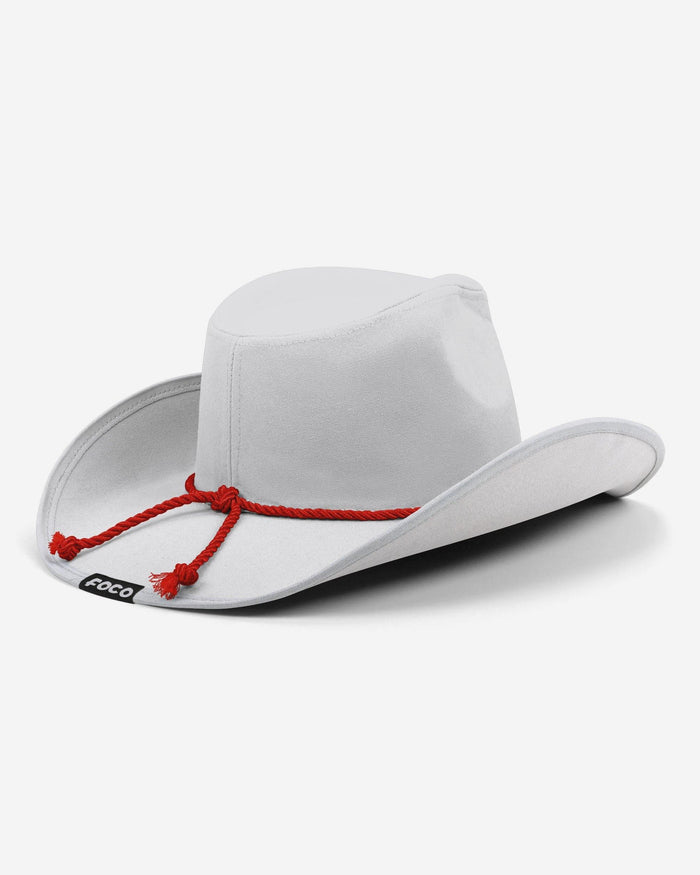 New England Patriots White Rhinestone Logo Cowboy Hat FOCO - FOCO.com