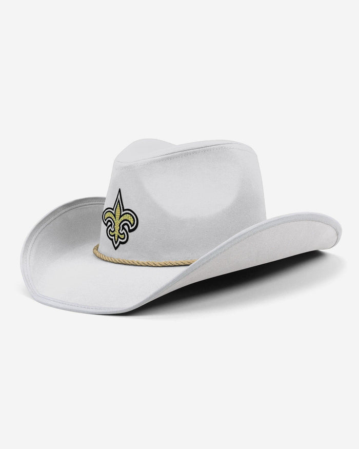 New Orleans Saints White Rhinestone Logo Cowboy Hat FOCO - FOCO.com