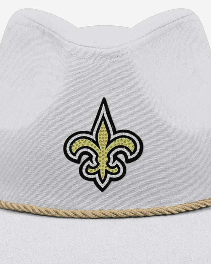 New Orleans Saints White Rhinestone Logo Cowboy Hat FOCO - FOCO.com