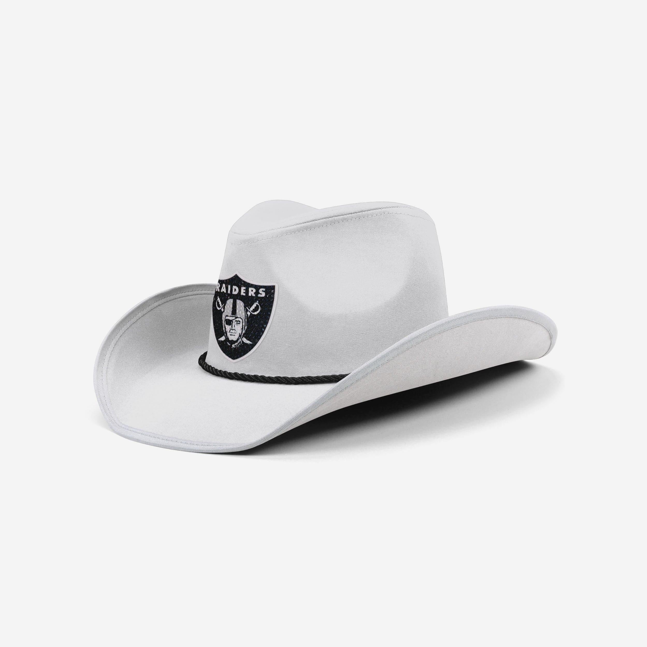 Las Vegas Raiders White Rhinestone Logo Cowboy Hat FOCO