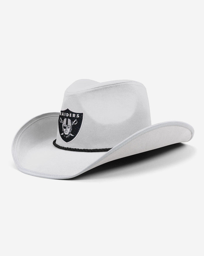 Las Vegas Raiders White Rhinestone Logo Cowboy Hat FOCO - FOCO.com