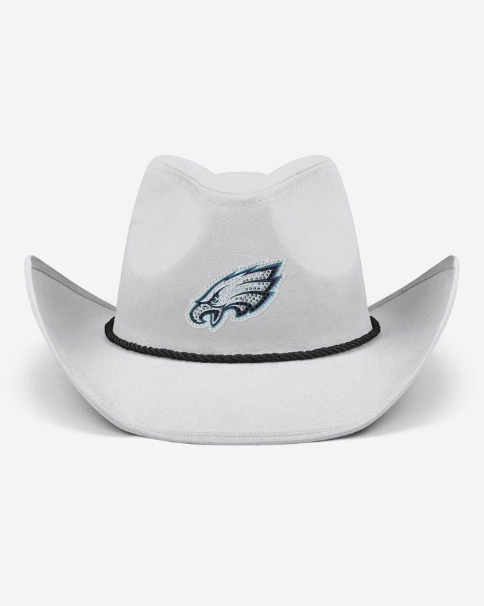 Philadelphia Eagles White Rhinestone Logo Cowboy Hat FOCO - FOCO.com