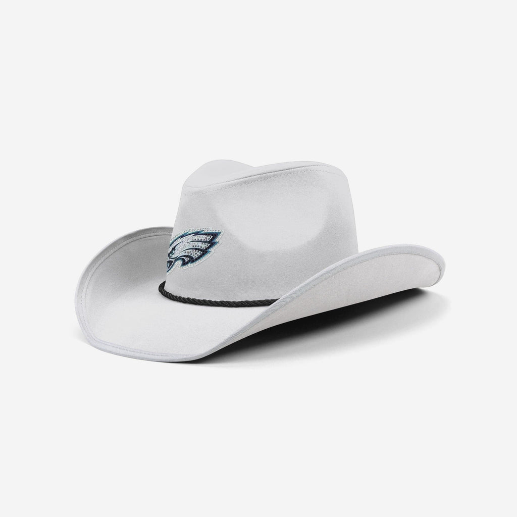 Philadelphia Eagles White Rhinestone Logo Cowboy Hat FOCO - FOCO.com