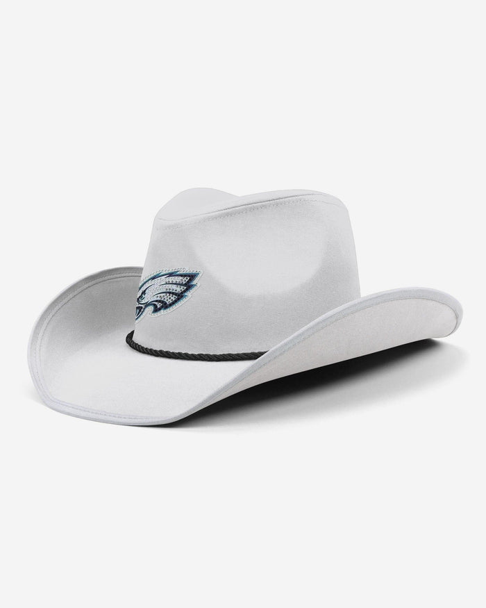 Philadelphia Eagles White Rhinestone Logo Cowboy Hat FOCO - FOCO.com