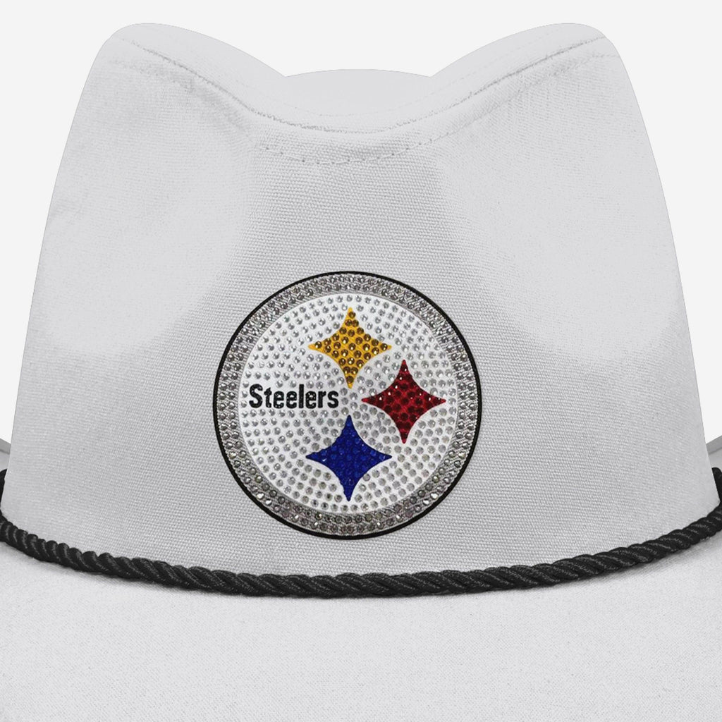 Pittsburgh Steelers White Rhinestone Logo Cowboy Hat FOCO