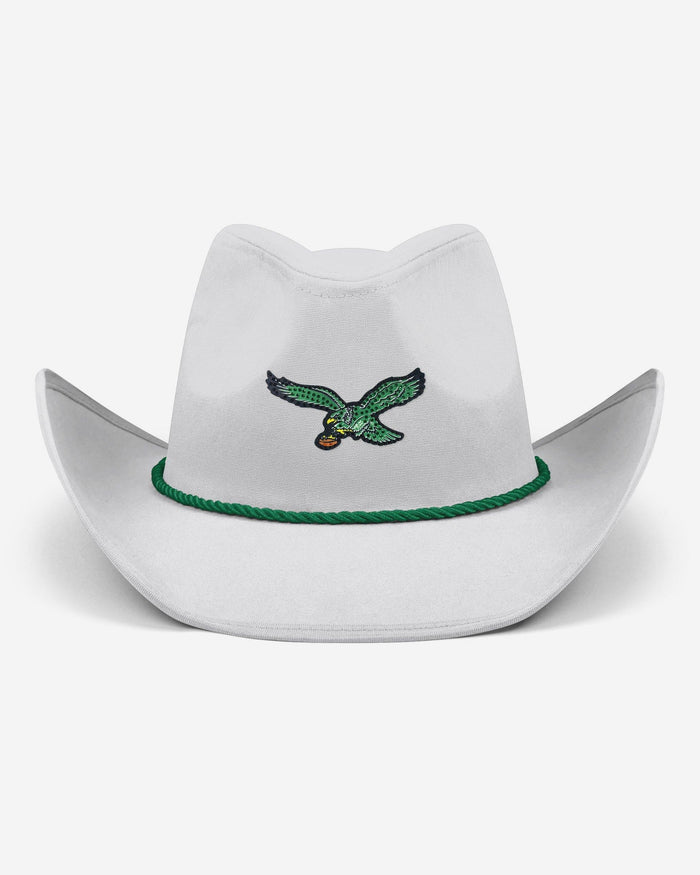 Philadelphia Eagles Retro White Rhinestone Logo Cowboy Hat FOCO - FOCO.com