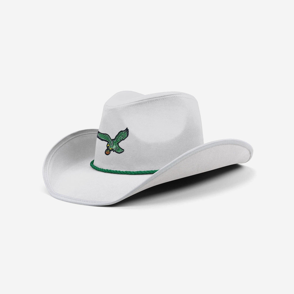 Philadelphia Eagles Retro White Rhinestone Logo Cowboy Hat FOCO - FOCO.com