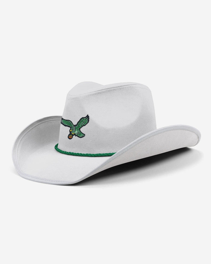 Philadelphia Eagles Retro White Rhinestone Logo Cowboy Hat FOCO - FOCO.com