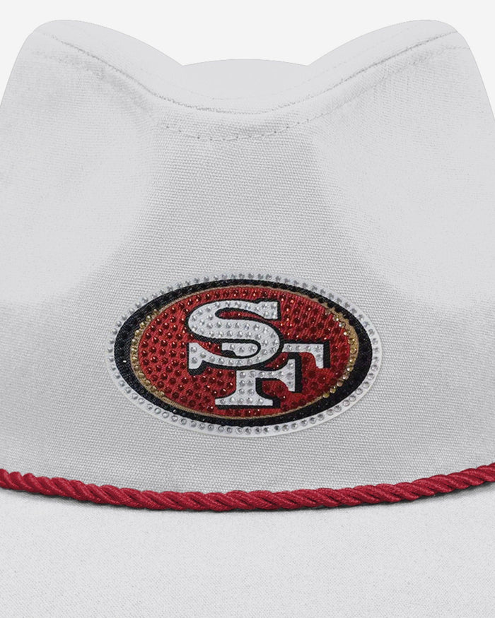 San Francisco 49ers White Rhinestone Logo Cowboy Hat FOCO - FOCO.com