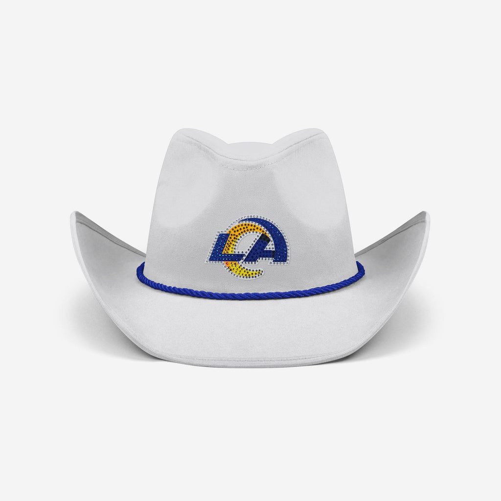 Los Angeles Rams White Rhinestone Logo Cowboy Hat FOCO