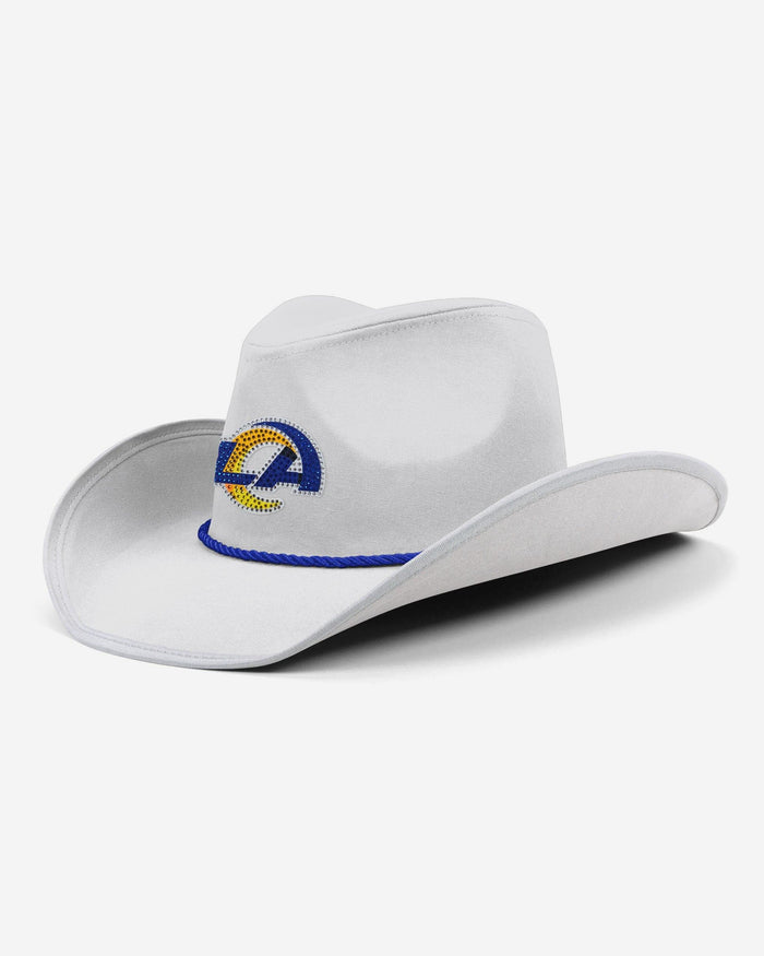 Los Angeles Rams White Rhinestone Logo Cowboy Hat FOCO - FOCO.com