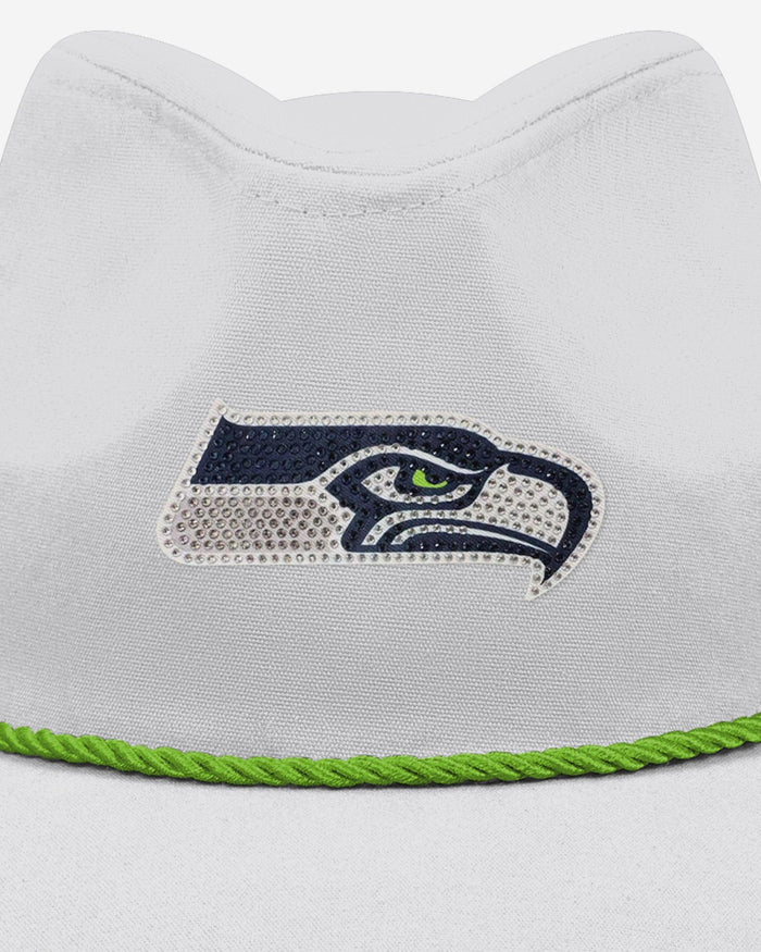 Seattle Seahawks White Rhinestone Logo Cowboy Hat FOCO - FOCO.com