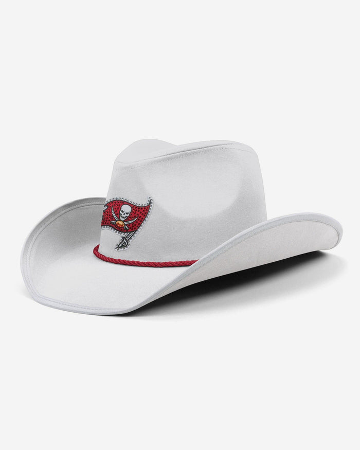 Tampa Bay Buccaneers White Rhinestone Logo Cowboy Hat FOCO - FOCO.com