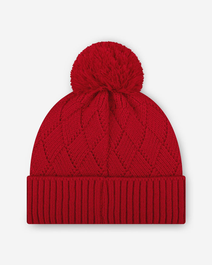 Kansas City Chiefs Rhinestone Primary Logo Criss Cross Beanie FOCO - FOCO.com