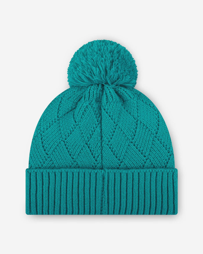 Miami Dolphins Rhinestone Primary Logo Criss Cross Beanie FOCO - FOCO.com