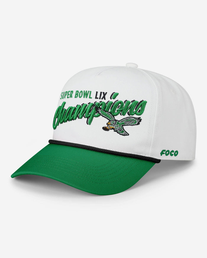 Philadelphia Eagles Super Bowl LIX Champions Retro Monty Script Marquee RF Cap FOCO - FOCO.com