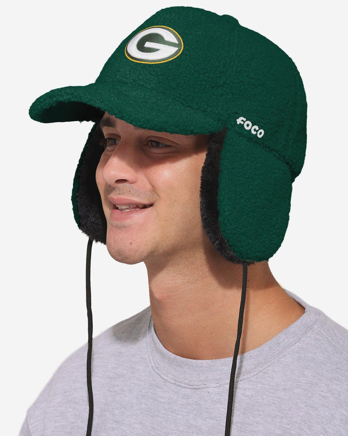 Green Bay Packers Sherpa Trapper Cap FOCO - FOCO.com
