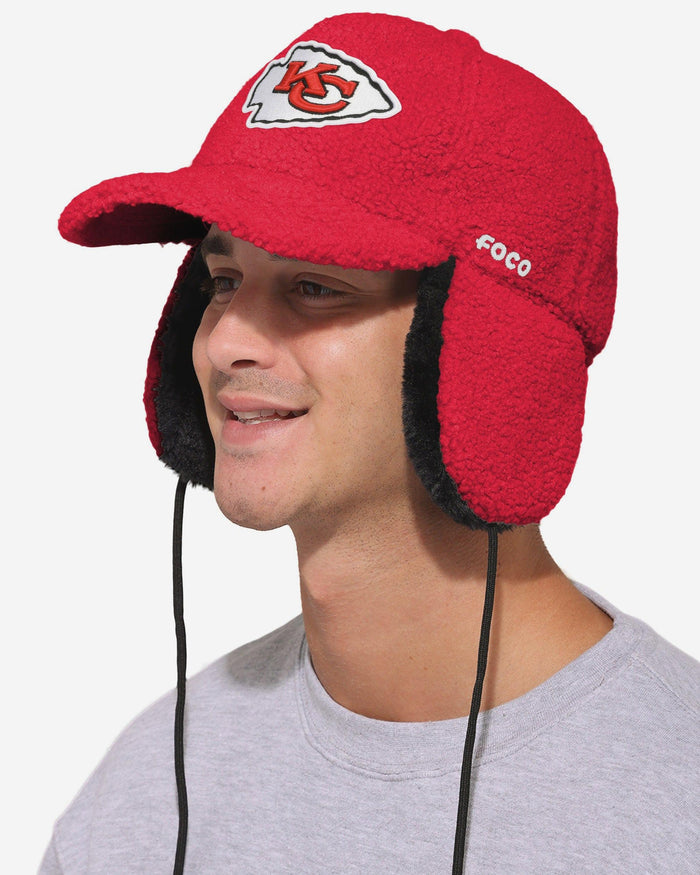 Kansas City Chiefs Sherpa Trapper Cap FOCO - FOCO.com