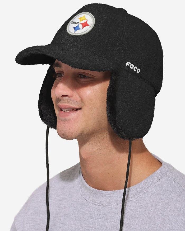 Pittsburgh Steelers Sherpa Trapper Cap FOCO - FOCO.com