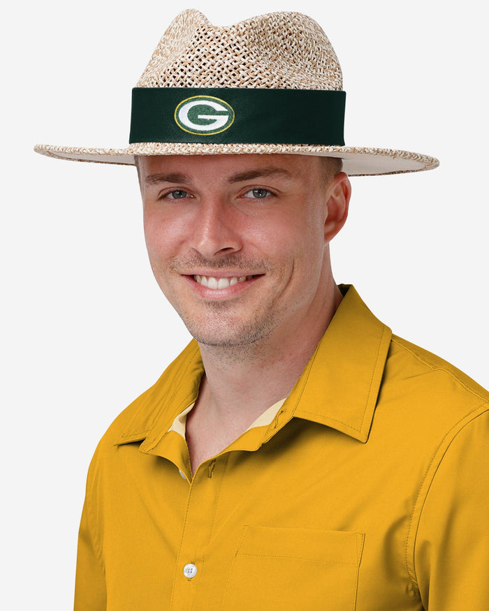 Green Bay Packers Band Straw Hat FOCO - FOCO.com