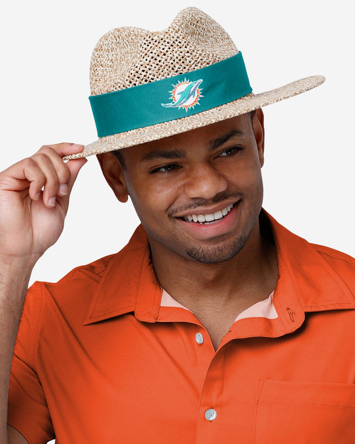 Miami Dolphins Band Straw Hat FOCO - FOCO.com