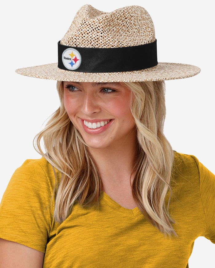 Pittsburgh Steelers Band Straw Hat FOCO - FOCO.com