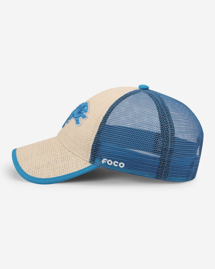Detroit Lions Straw Trucker Cap FOCO - FOCO.com