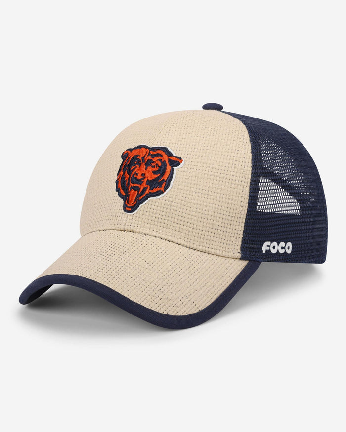 Chicago Bears Straw Trucker Cap FOCO - FOCO.com