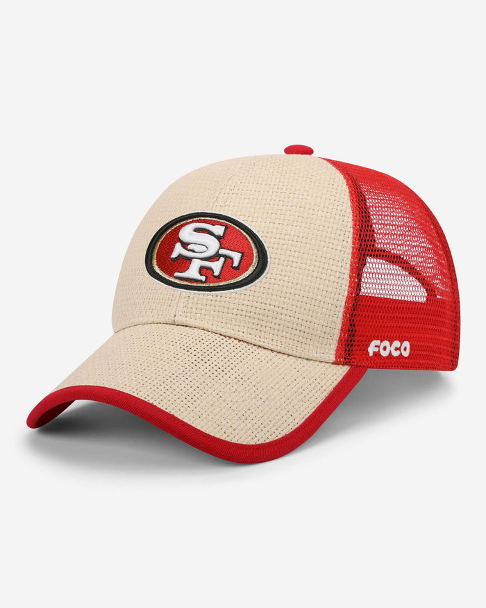 San Francisco 49ers Straw Trucker Cap FOCO - FOCO.com
