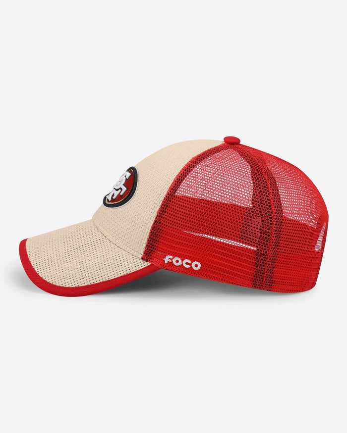 San Francisco 49ers Straw Trucker Cap FOCO - FOCO.com