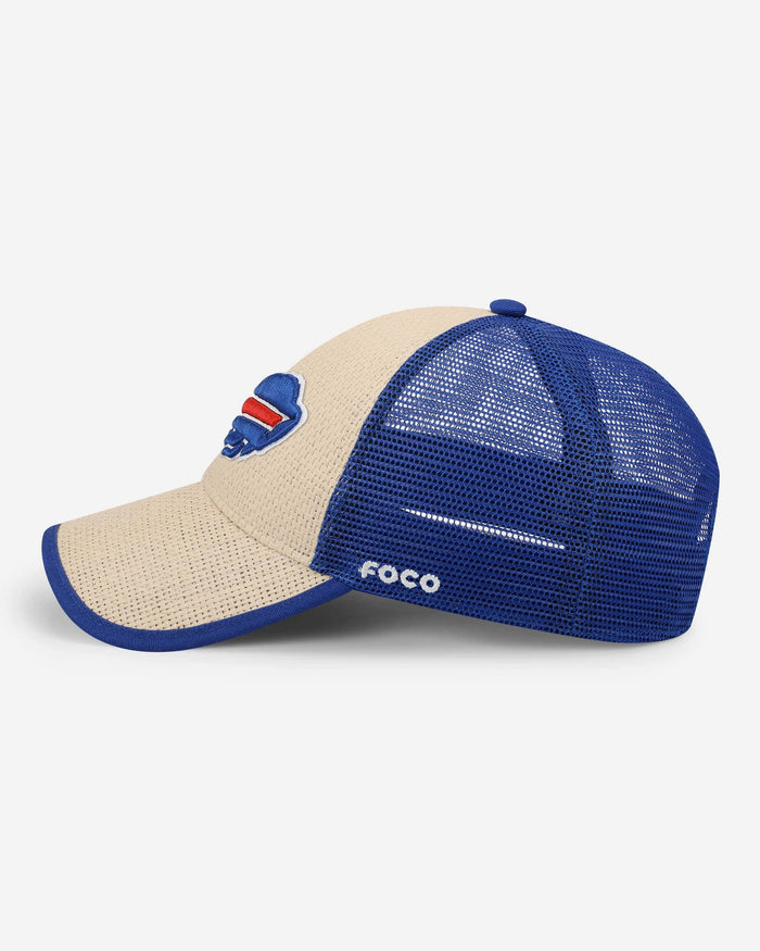 Buffalo Bills Straw Trucker Cap FOCO - FOCO.com