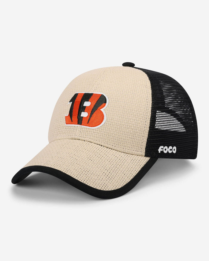 Cincinnati Bengals Straw Trucker Cap FOCO - FOCO.com