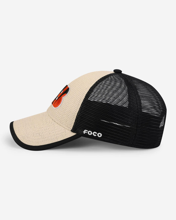 Cincinnati Bengals Straw Trucker Cap FOCO - FOCO.com