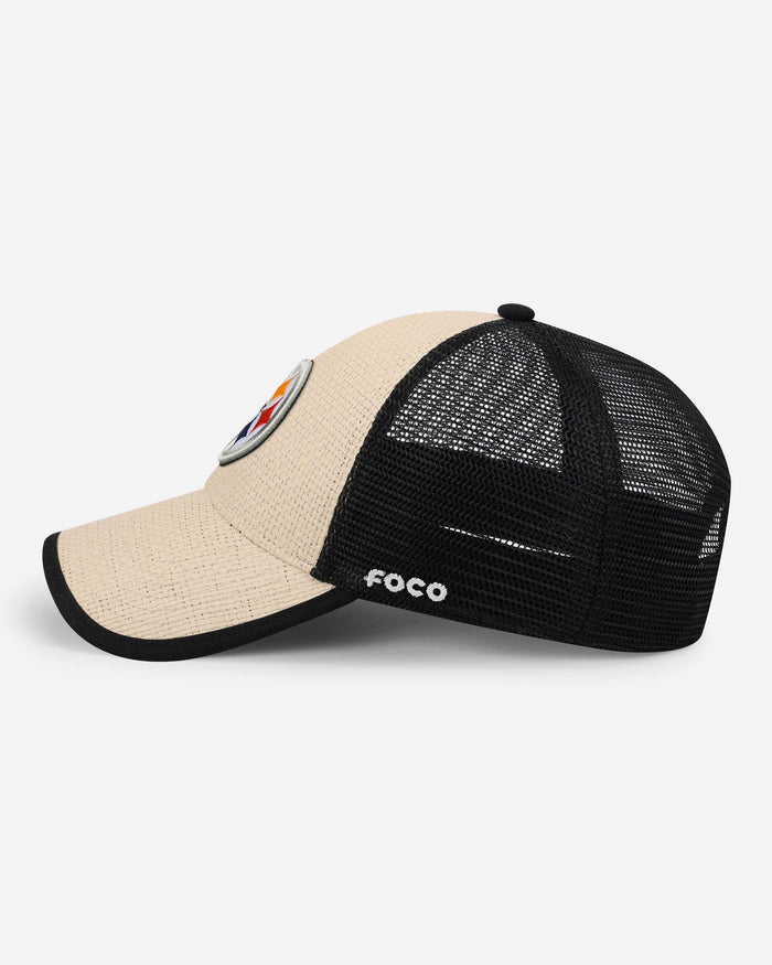 Pittsburgh Steelers Straw Trucker Cap FOCO - FOCO.com