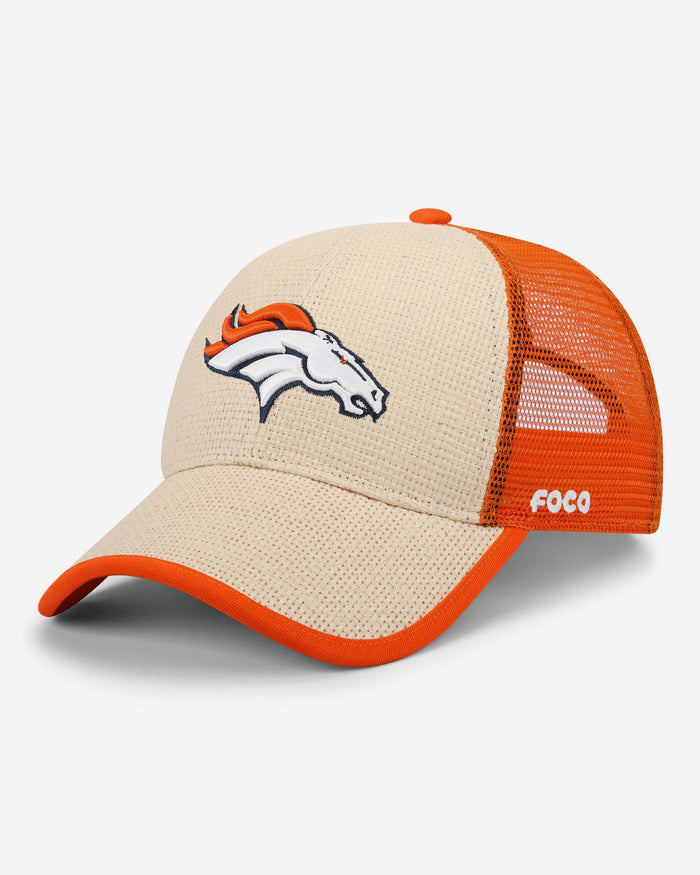 Denver Broncos Straw Trucker Cap FOCO - FOCO.com