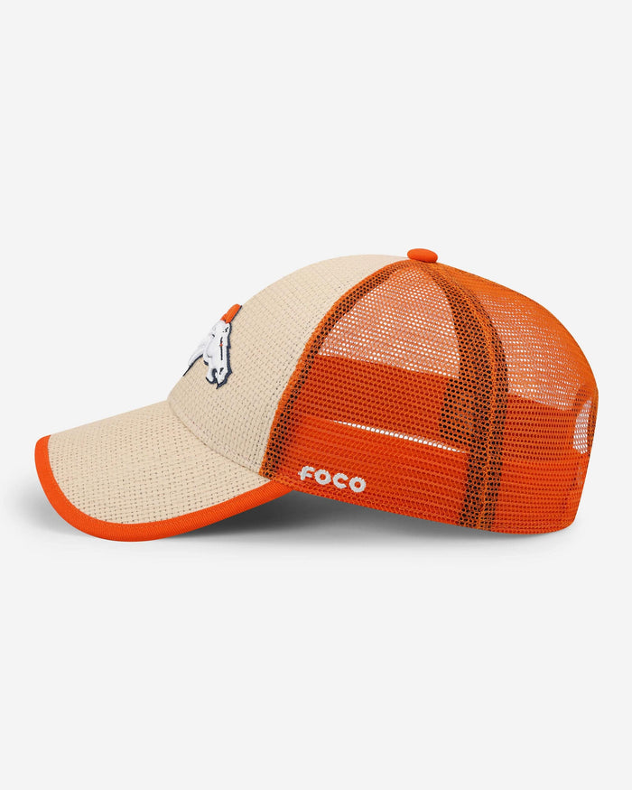 Denver Broncos Straw Trucker Cap FOCO - FOCO.com