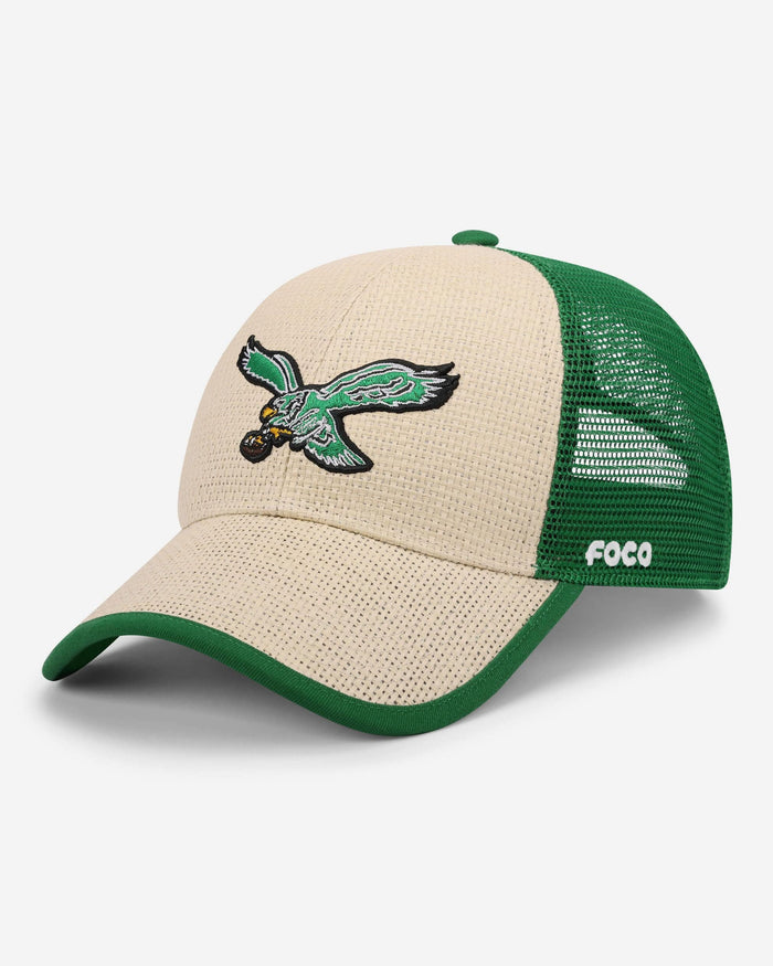 Philadelphia Eagles Straw Trucker Cap FOCO - FOCO.com