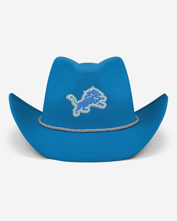Detroit Lions Team Color Rhinestone Logo Cowboy Hat FOCO - FOCO.com