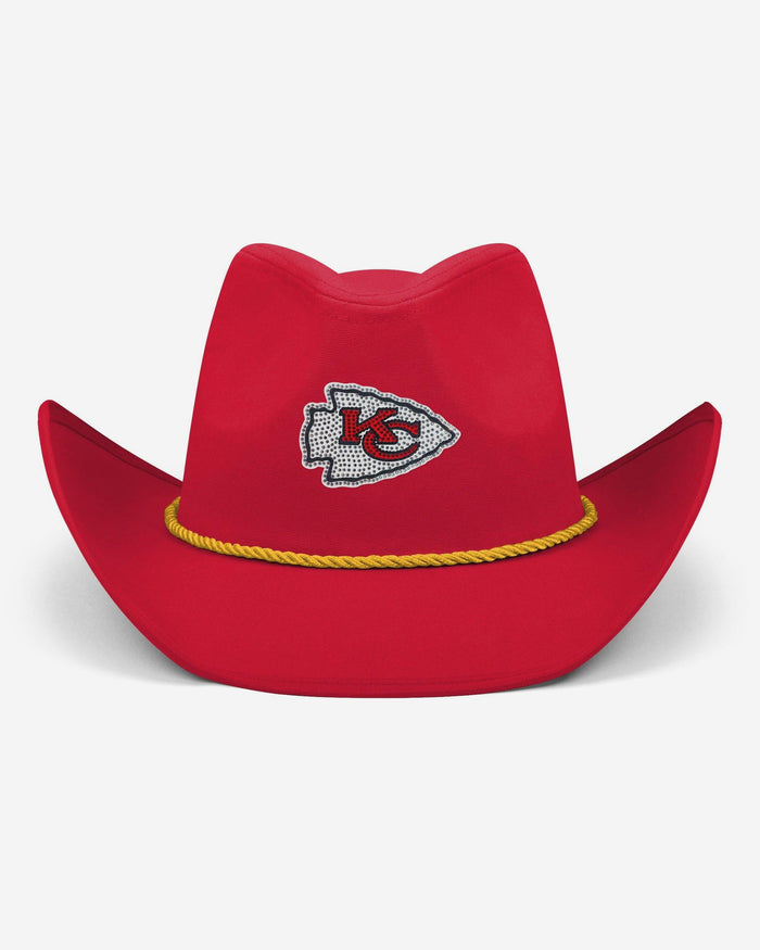 Kansas City Chiefs Team Color Rhinestone Logo Cowboy Hat FOCO - FOCO.com