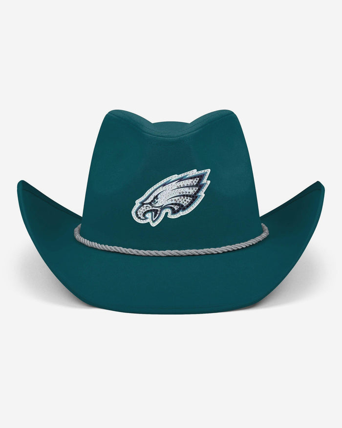 Philadelphia Eagles Team Color Rhinestone Logo Cowboy Hat FOCO - FOCO.com