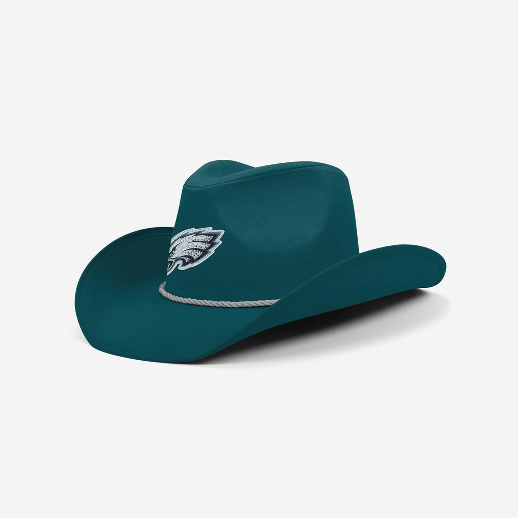 Philadelphia Eagles Team Color Rhinestone Logo Cowboy Hat FOCO - FOCO.com