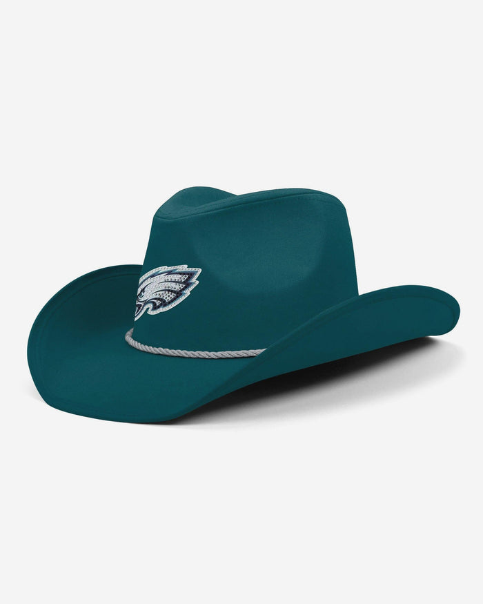 Philadelphia Eagles Team Color Rhinestone Logo Cowboy Hat FOCO - FOCO.com